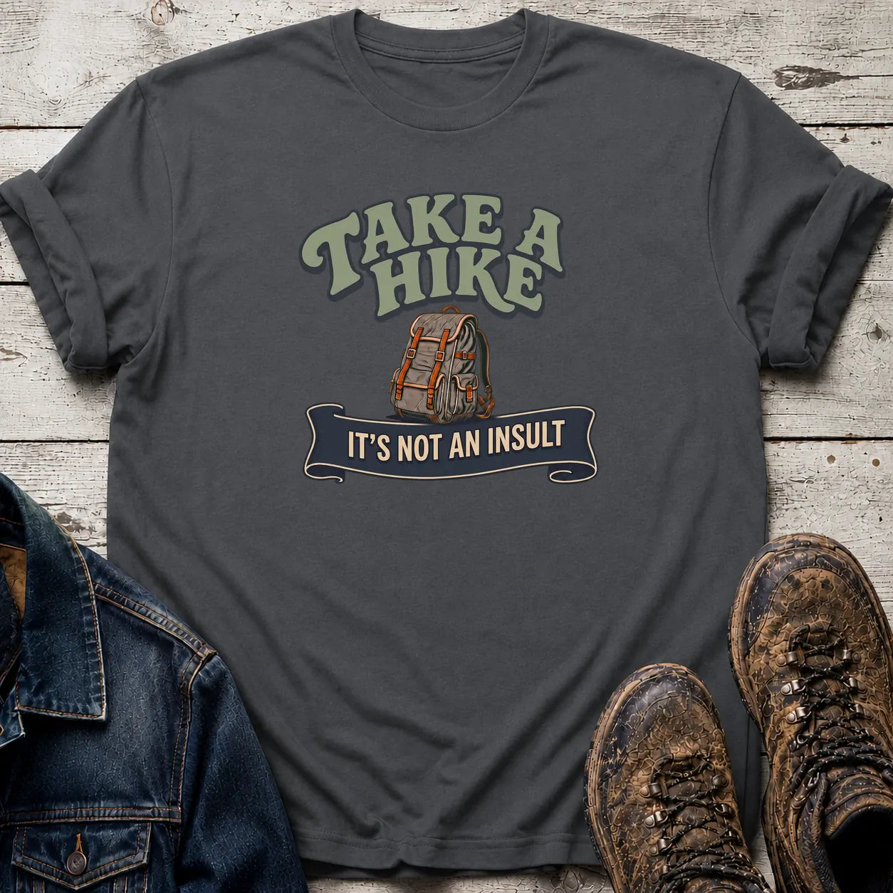 Hiking Insult T-Shirt S / Charcoal