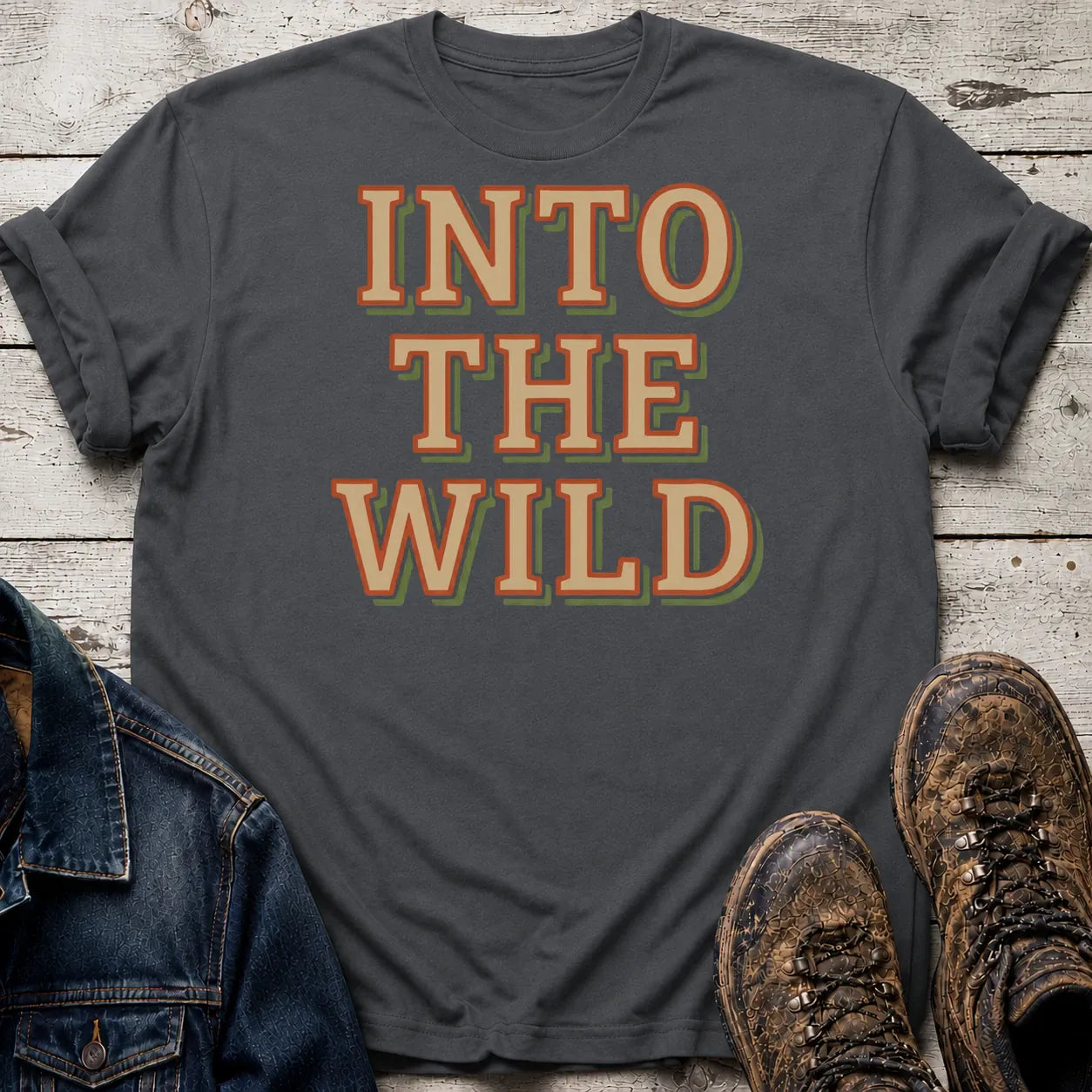 Into The Wild T-Shirt Charcoal / S