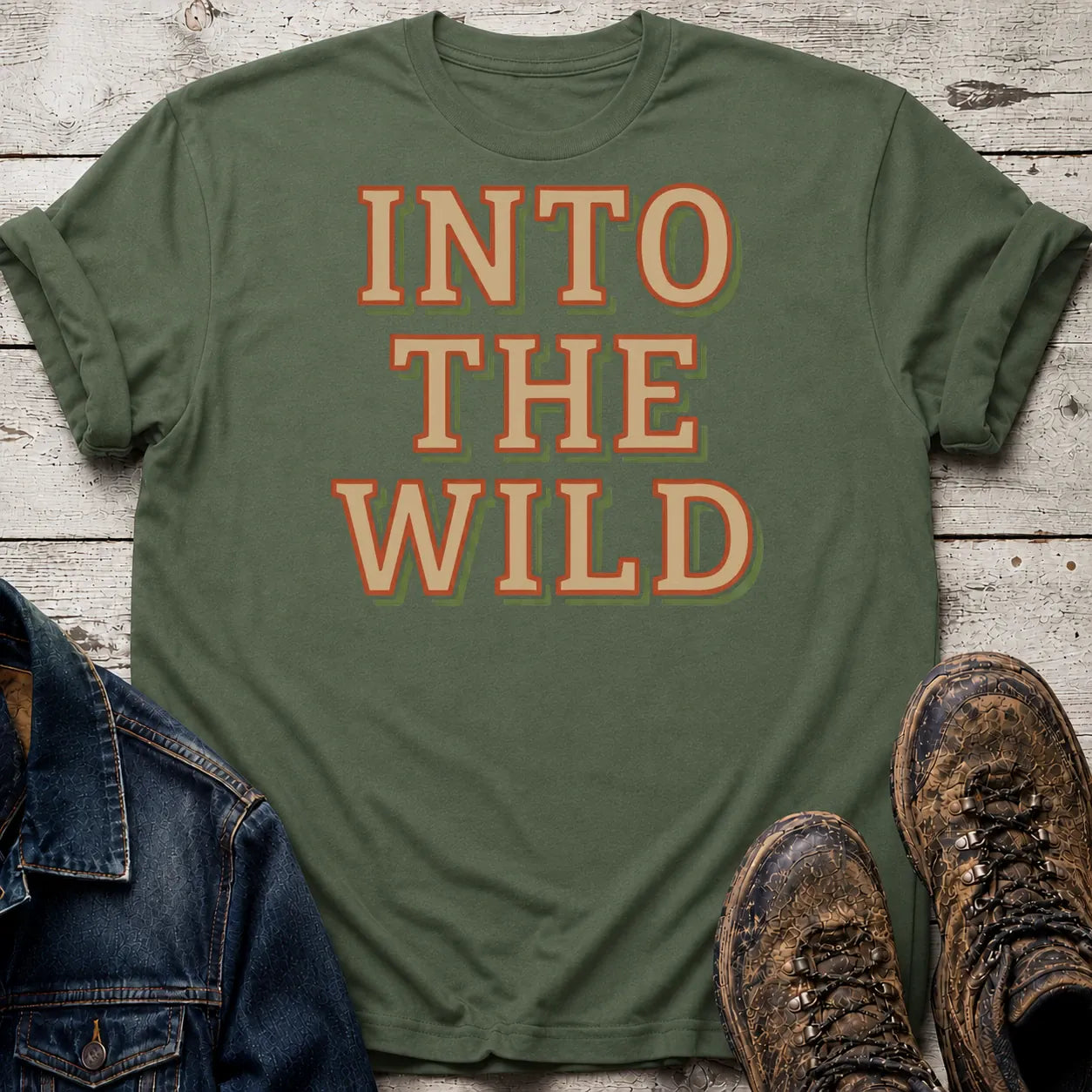 Into The Wild T-Shirt Military Green / S