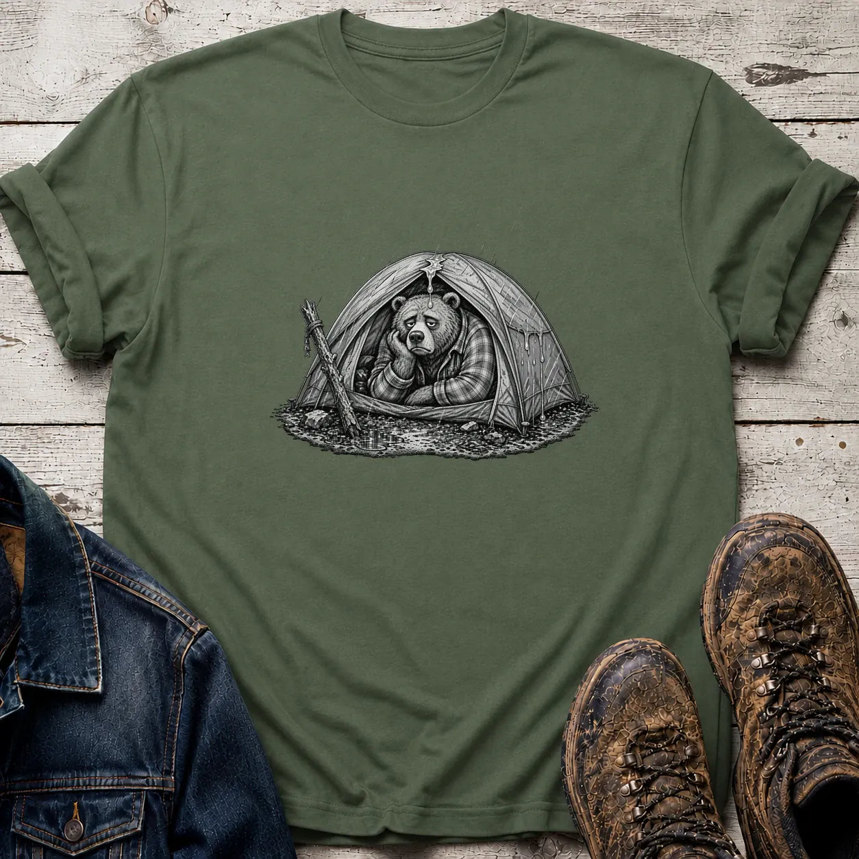 It's Raining T-Shirt S / Military Green