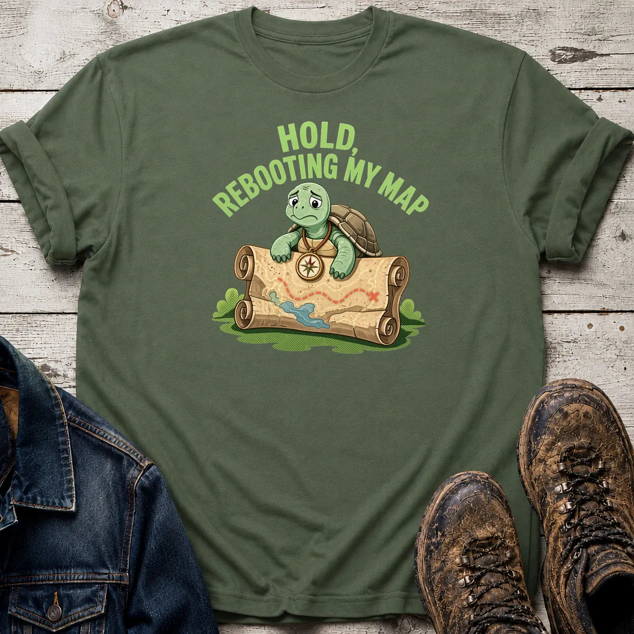 Map Reboot T-Shirt S / Military Green