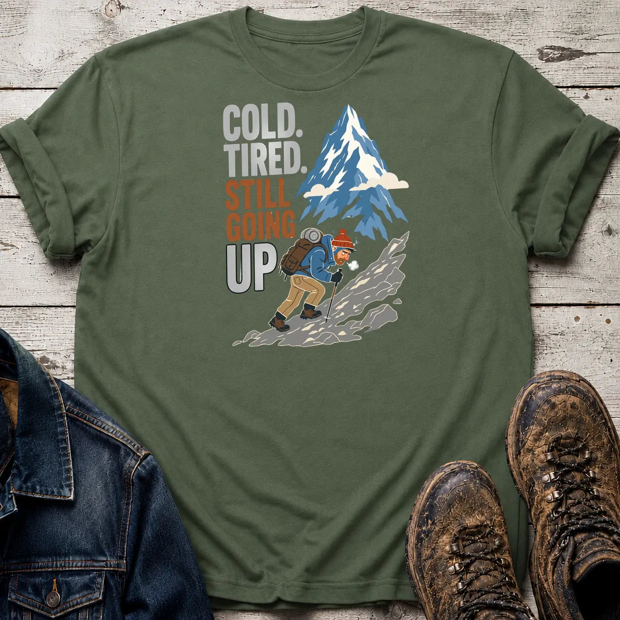 Still Going Up T-Shirt Military Green / S