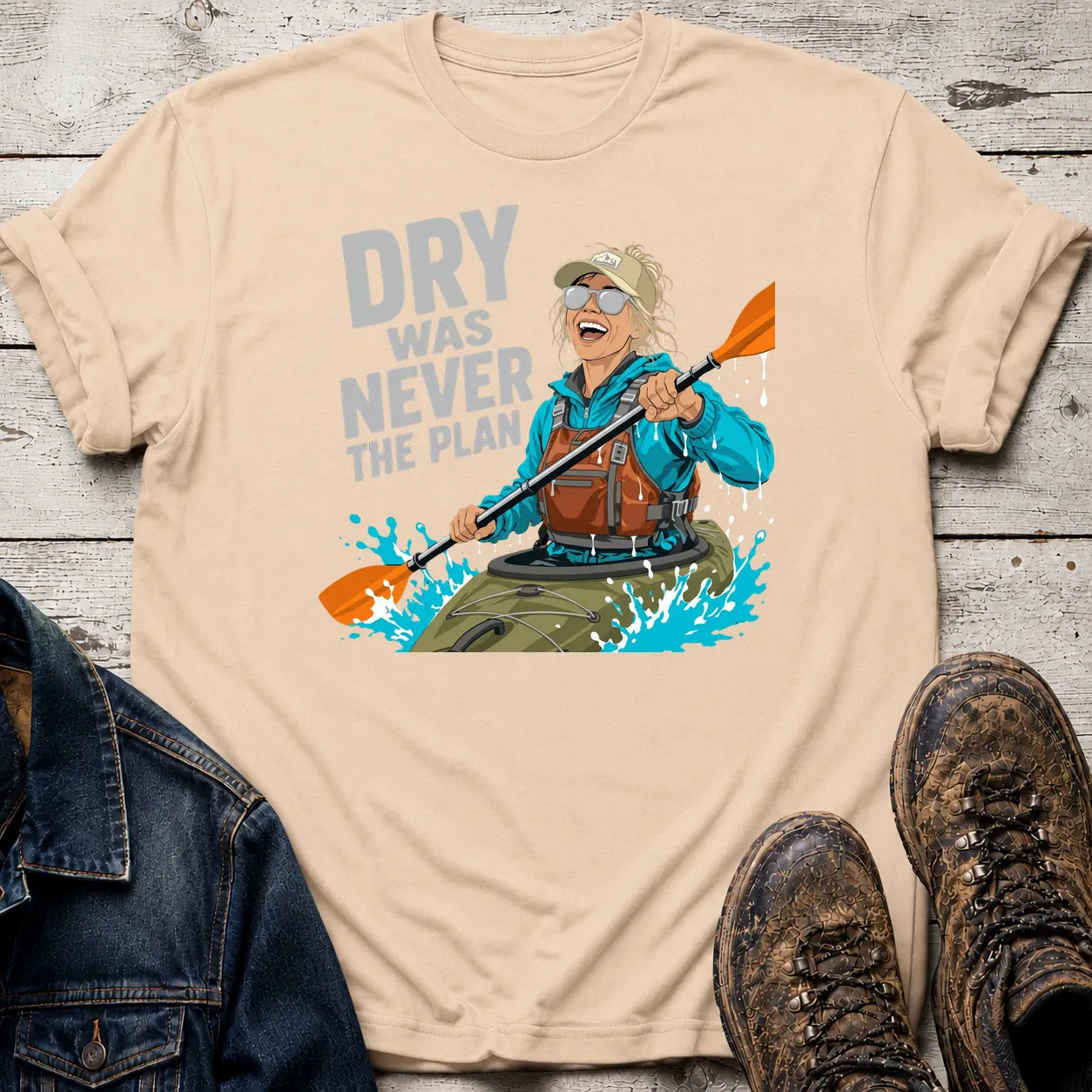 Wet Kayaker T-Shirt Sand / S